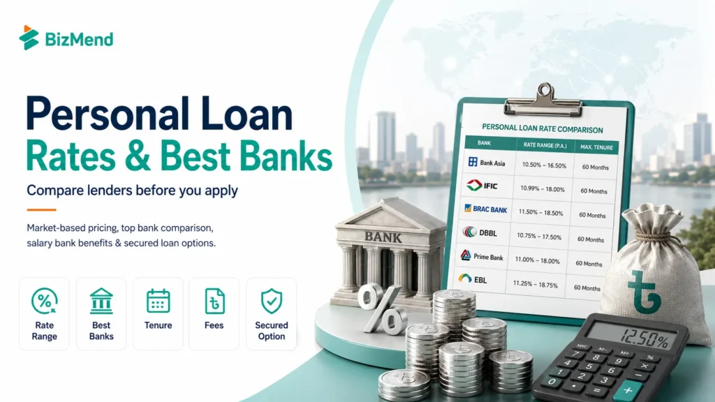 Personal loan rates and best banks in Bangladesh with comparison checklist