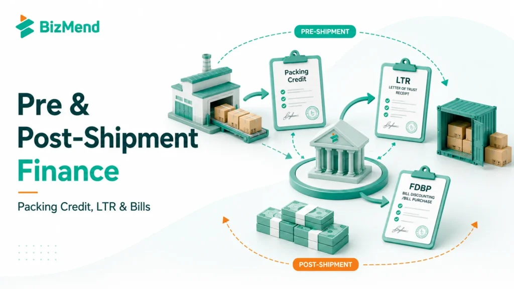 Pre and post shipment finance in Bangladesh with packing credit, LTR, FDBP and trade finance flow