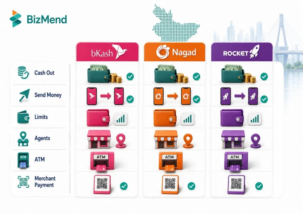 Best mobile banking app in Bangladesh by user type for bKash, Nagad and Rocket