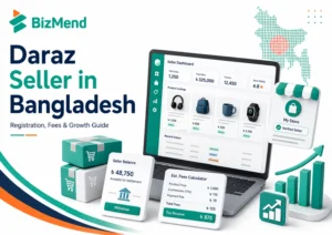Daraz seller in Bangladesh guide showing seller dashboard, product listings, fees, settlement and ecommerce growth