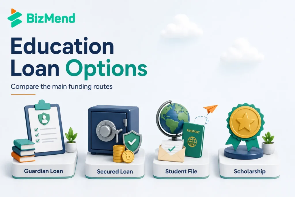 Education loan options in Bangladesh including guardian loan secured loan student file and scholarship support