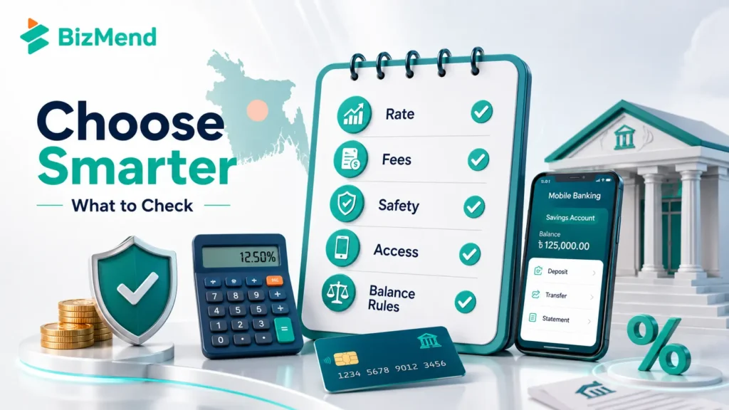 How to choose a savings account in Bangladesh by checking rate, fees, safety, access and balance rules