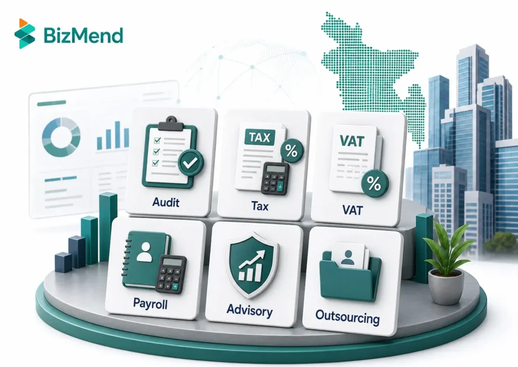 Top accounting and audit services in Bangladesh including audit, tax, VAT, payroll, advisory and outsourcing