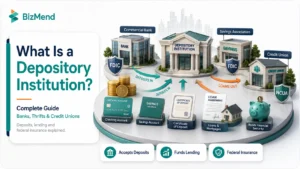 What is a depository institution including commercial banks, savings associations, and credit unions